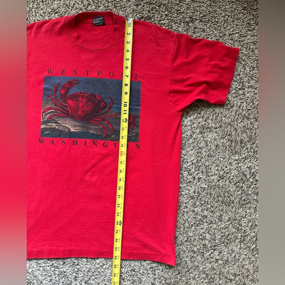 Westport Washington Vintage 90s Shirt Men’s Large Single Stitch Souvenir Crab - Picture 7 of 7